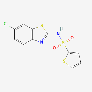 molecular formula C11H7ClN2O2S3 B14142019 N-(6-chloro-1,3-benzothiazol-2-yl)thiophene-2-sulfonamide CAS No. 877989-55-4