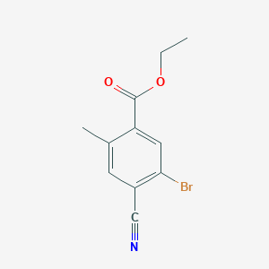 molecular formula C11H10BrNO2 B1414202 Ethyl 5-bromo-4-cyano-2-methylbenzoate CAS No. 1805102-17-3
