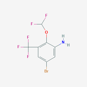 molecular formula C8H5BrF5NO B1414206 5-Bromo-2-difluoromethoxy-3-(trifluoromethyl)aniline CAS No. 1807186-27-1