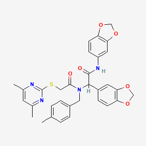 N-1,3-Benzodioxol-5-yl-I+/--[[2-[(4,6-dimethyl-2-pyrimidinyl)thio]acetyl][(4-methylphenyl)methyl]amino]-1,3-benzodioxole-5-acetamide