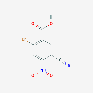 molecular formula C8H3BrN2O4 B1414212 2-Bromo-5-cyano-4-nitrobenzoic acid CAS No. 1807029-44-2