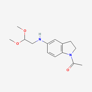 molecular formula C14H20N2O3 B14142121 1-[5-(2,2-Dimethoxyethylamino)-2,3-dihydroindol-1-yl]ethanone CAS No. 166413-85-0