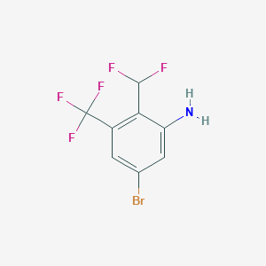 molecular formula C8H5BrF5N B1414213 5-Bromo-2-difluoromethyl-3-(trifluoromethyl)aniline CAS No. 1804896-79-4