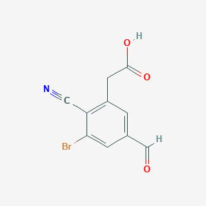 molecular formula C10H6BrNO3 B1414215 3-Bromo-2-cyano-5-formylphenylacetic acid CAS No. 1805592-54-4
