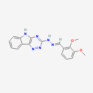 molecular formula C18H16N6O2 B14142169 3-[(2E)-2-(2,3-dimethoxybenzylidene)hydrazinyl]-5H-[1,2,4]triazino[5,6-b]indole 