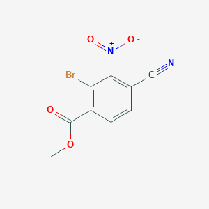 molecular formula C9H5BrN2O4 B1414221 Methyl 2-bromo-4-cyano-3-nitrobenzoate CAS No. 1805573-46-9