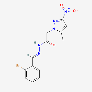 molecular formula C13H12BrN5O3 B14142221 N'-[(E)-(2-bromophenyl)methylidene]-2-(5-methyl-3-nitro-1H-pyrazol-1-yl)acetohydrazide 