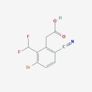 molecular formula C10H6BrF2NO2 B1414223 3-Bromo-6-cyano-2-(difluoromethyl)phenylacetic acid CAS No. 1805592-78-2