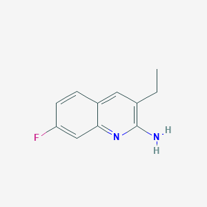 molecular formula C11H11FN2 B14142316 2-Amino-3-ethyl-7-fluoroquinoline CAS No. 948292-27-1