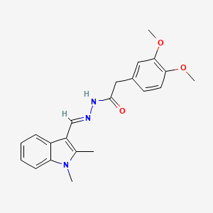 molecular formula C21H23N3O3 B14142318 2-(3,4-dimethoxyphenyl)-N'-[(E)-(1,2-dimethyl-1H-indol-3-yl)methylidene]acetohydrazide 