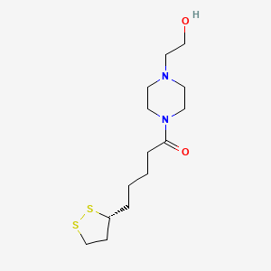 molecular formula C14H26N2O2S2 B1414232 1-Pentanone, 5-(3R)-1,2-dithiolan-3-yl-1-[4-(2-hydroxyethyl)-1-piperazinyl]- CAS No. 1451180-79-2
