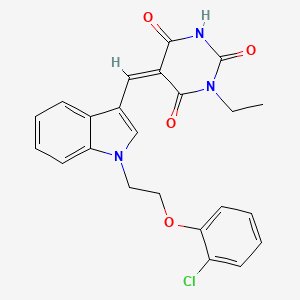 (5Z)-5-({1-[2-(2-chlorophenoxy)ethyl]-1H-indol-3-yl}methylidene)-3-ethyl-6-hydroxypyrimidine-2,4(3H,5H)-dione