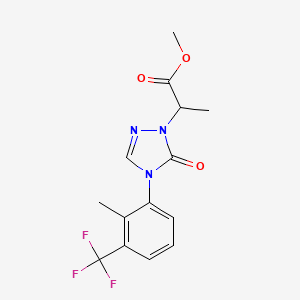 molecular formula C14H14F3N3O3 B1414238 methyl 2-{4-[2-methyl-3-(trifluoromethyl)phenyl]-5-oxo-4,5-dihydro-1H-1,2,4-triazol-1-yl}propanoate CAS No. 2197054-56-9