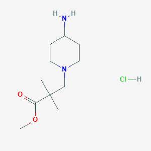 molecular formula C11H23ClN2O2 B1414243 3-(4-Aminopiperidin-1-yl)-2,2-dimethylpropionic acid methyl ester hydrochloride CAS No. 2204559-95-3