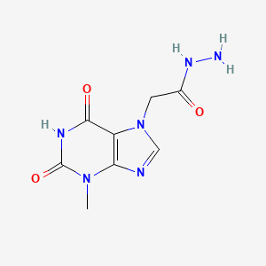 molecular formula C8H10N6O3 B14142489 2-(3-Methyl-2,6-dioxo-1,2,3,6-tetrahydro-7H-purin-7-yl)acetohydrazide CAS No. 102838-44-8