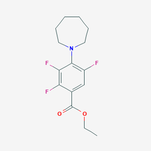 molecular formula C15H18F3NO2 B1414250 4-氮杂环戊-1-基-2,3,5-三氟苯甲酸乙酯 CAS No. 2197055-00-6