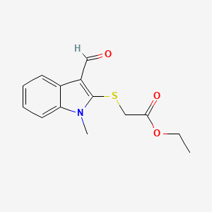 molecular formula C14H15NO3S B1414254 Ethyl [(3-formyl-1-methyl-1H-indol-2-yl)thio]acetate CAS No. 2197055-31-3