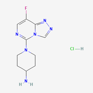 molecular formula C10H14ClFN6 B1414257 1-(8-Fluoro[1,2,4]triazolo[4,3-c]pyrimidin-5-yl)piperidin-4-amine hydrochloride CAS No. 2173116-56-6