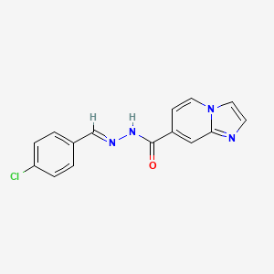 molecular formula C15H11ClN4O B1414261 N'-[(4-Chlorophenyl)methylene]imidazo[1,2-a]pyridine-7-carbohydrazide CAS No. 2197064-35-8