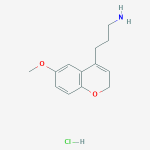 molecular formula C13H18ClNO2 B14142621 4-(3-aminopropyl)-6-methoxy-2H-[1]-benzopyran hydrochloride CAS No. 100746-87-0