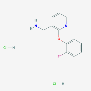 molecular formula C12H13Cl2FN2O B1414275 1-[2-(2-氟苯氧基)吡啶-3-基]甲胺二盐酸盐 CAS No. 2173091-76-2
