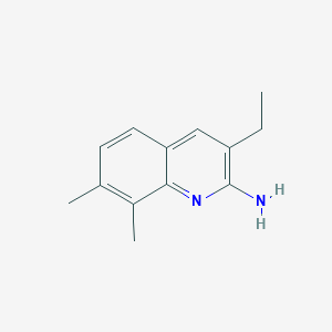 molecular formula C13H16N2 B14142767 2-Amino-7,8-dimethyl-3-ethylquinoline CAS No. 948293-90-1