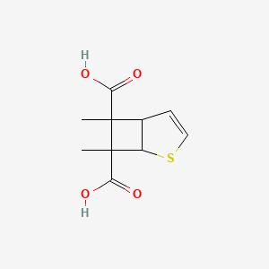 molecular formula C10H12O4S B14142778 6,7-Dimethyl-2-thiabicyclo[3.2.0]hept-3-ene-6,7-dicarboxylic acid CAS No. 89111-18-2