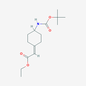 molecular formula C15H25NO4 B1414278 (4-tert-Butoxycarbonylamino-cyclohexylidene)-acetic acid ethyl ester CAS No. 2093293-75-3