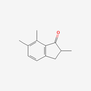 molecular formula C12H14O B14142785 2,6,7-Trimethyl-2,3-dihydro-1H-inden-1-one CAS No. 89044-52-0