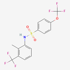 molecular formula C15H11F6NO3S B1414279 N-[2-Methyl-3-(trifluoromethyl)phenyl]-4-(trifluoromethoxy)benzenesulfonamide CAS No. 2197063-25-3
