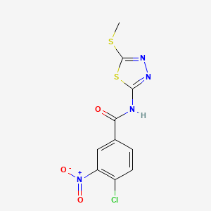 molecular formula C10H7ClN4O3S2 B14142814 4-Chloro-N-[5-(methylthio)-1,3,4-thiadiazol-2-yl]-3-nitrobenzamide CAS No. 393568-76-8