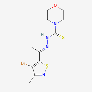 molecular formula C11H15BrN4OS2 B14142845 4-Bromo-3-methyl-5-isothiazolyl methyl ketone (morpholino(thiocarbonyl))hydrazone CAS No. 3683-90-7