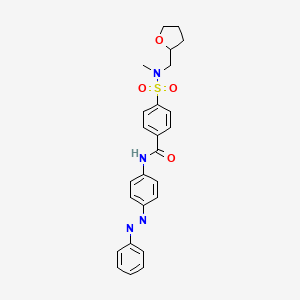 molecular formula C25H26N4O4S B14142854 (E)-4-(N-methyl-N-((tetrahydrofuran-2-yl)methyl)sulfamoyl)-N-(4-(phenyldiazenyl)phenyl)benzamide CAS No. 892840-60-7