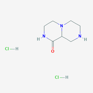 molecular formula C7H15Cl2N3O B1414286 2,3,4,6,7,8,9,9a-八氢吡嗪并[1,2-a]吡嗪-1-酮二盐酸盐 CAS No. 2197416-30-9