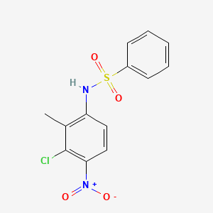 molecular formula C13H11ClN2O4S B14142862 n-(3-Chloro-2-methyl-4-nitrophenyl)benzenesulfonamide CAS No. 6952-62-1