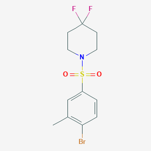 molecular formula C12H14BrF2NO2S B1414287 1-(4-Bromo-3-methylbenzenesulfonyl)-4,4-difluoropiperidine CAS No. 2216744-62-4