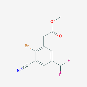molecular formula C11H8BrF2NO2 B1414288 Methyl 2-bromo-3-cyano-5-(difluoromethyl)phenylacetate CAS No. 1805581-62-7
