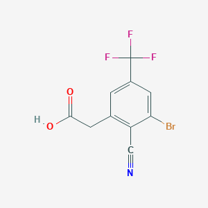 molecular formula C10H5BrF3NO2 B1414289 3-Bromo-2-cyano-5-(trifluoromethyl)phenylacetic acid CAS No. 1805187-46-5