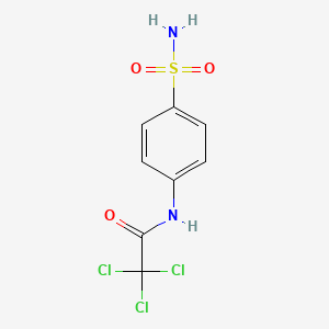 molecular formula C8H7Cl3N2O3S B14142905 Acetamide, N-(4-(aminosulfonyl)phenyl)-2,2,2-trichloro- CAS No. 22795-59-1