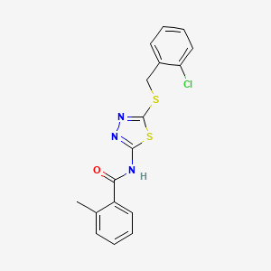 N-(5-((2-chlorobenzyl)thio)-1,3,4-thiadiazol-2-yl)-2-methylbenzamide