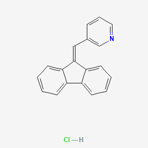 Pyridine, 3-(9H-fluoren-9-ylidenemethyl)-, hydrochloride