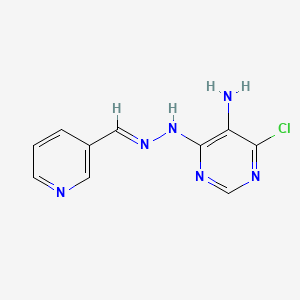 4-chloro-6-[(2E)-2-(pyridin-3-ylmethylidene)hydrazinyl]pyrimidin-5-amine