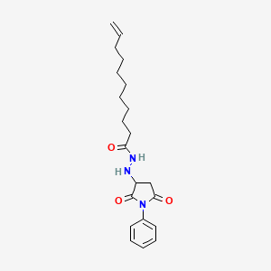 molecular formula C21H29N3O3 B14142953 N'-(2,5-dioxo-1-phenylpyrrolidin-3-yl)undec-10-enehydrazide CAS No. 958955-74-3