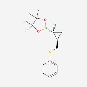 molecular formula C16H23BO2S B14142955 4,4,5,5-Tetramethyl-2-{(1R,2R)-2-[(phenylsulfanyl)methyl]cyclopropyl}-1,3,2-dioxaborolane CAS No. 126726-64-5