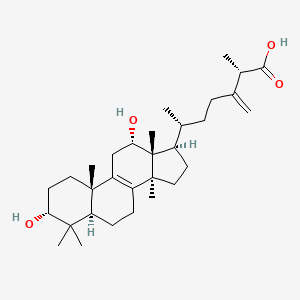 molecular formula C31H50O4 B14142956 (2S,6R)-6-[(3R,5R,10S,12S,13R,14S,17R)-3,12-dihydroxy-4,4,10,13,14-pentamethyl-2,3,5,6,7,11,12,15,16,17-decahydro-1H-cyclopenta[a]phenanthren-17-yl]-2-methyl-3-methylideneheptanoic acid CAS No. 516-25-6