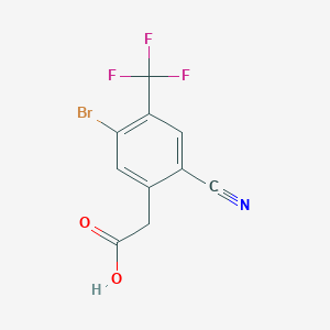 molecular formula C10H5BrF3NO2 B1414298 5-Bromo-2-cyano-4-(trifluoromethyl)phenylacetic acid CAS No. 1805187-77-2