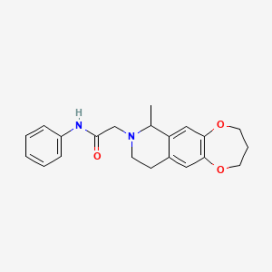 molecular formula C21H24N2O3 B14143000 2-(7-methyl-2,3,4,7,9,10-hexahydro-[1,4]dioxepino[2,3-g]isoquinolin-8-yl)-N-phenylacetamide CAS No. 883950-59-2