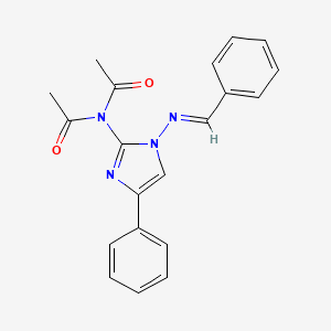 molecular formula C20H18N4O2 B14143023 N-acetyl-N-[1-(benzalamino)-4-phenyl-imidazol-2-yl]acetamide 