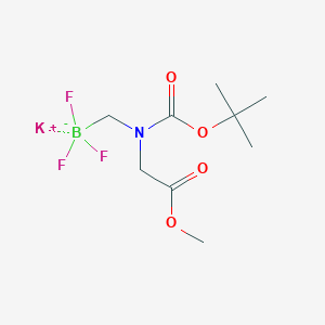 molecular formula C9H16BF3KNO4 B1414303 Potassium ((tert-butoxycarbonyl(2-methoxy-2-oxoethyl)amino)methyl)trifluoroborate CAS No. 1838209-91-8