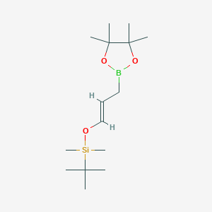 molecular formula C15H31BO3Si B14143031 1,3,2-Dioxaborolane, 2-[(2E)-3-[[(1,1-dimethylethyl)dimethylsilyl]oxy]-2-propen-1-yl]-4,4,5,5-tetramethyl- CAS No. 165059-46-1